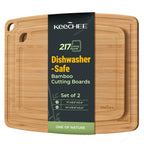 Keechee Dishwasher Safe Bamboo Cutting Board, Lightweight & Durable Wood Cutting Board, Reversible with Juice Groove, Easy to Store & Clean, Ideal Kitchen Gift for Home Cooks