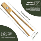 Toaster Tongs With Magnet | Kitchen Utensils For Cooking and Holding Toast Bacon Muffin Bagel Bread | 8 Inch Long Natural Non Toxic Bamboo