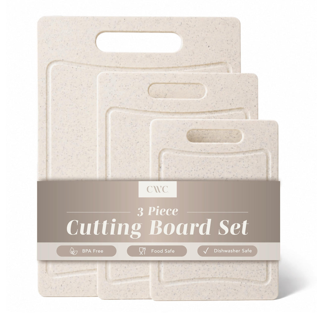 COOK WITH COLOR Non-Slip Cutting Board Set – Kitchen Essentials with Easy Grip Handle for Meat, Veggies, and Fruits, 4 Cutting Boards, Black
