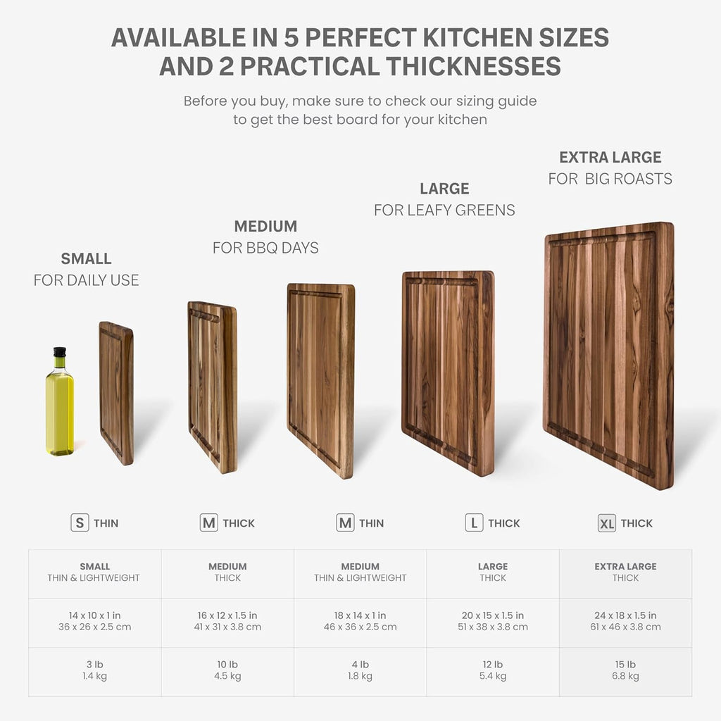 Teakhaus Edge-Grain Teak Wood Carving Board with Juice Groove, Extra Large