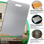 Titanium Cutting Board for Kitchen Set of 3,100% Pure Titanium Cutting Boards Double Sided Non-Toxic Hygiene Dishwasher-Safe Food Grade Metal Chopping Board for Meat,Fruit & Vegetables