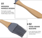 Food Grade Silicone Oil Brush with Wooden Handle Barbecue