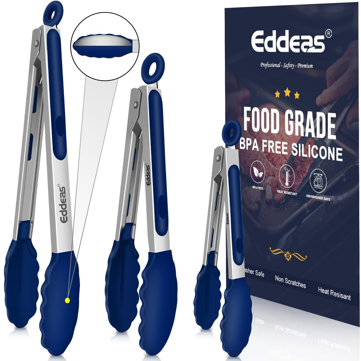 Metal Tongs For Cooking Up To 600°F Kitchen Tongs 2PCS - 9", 12 inch