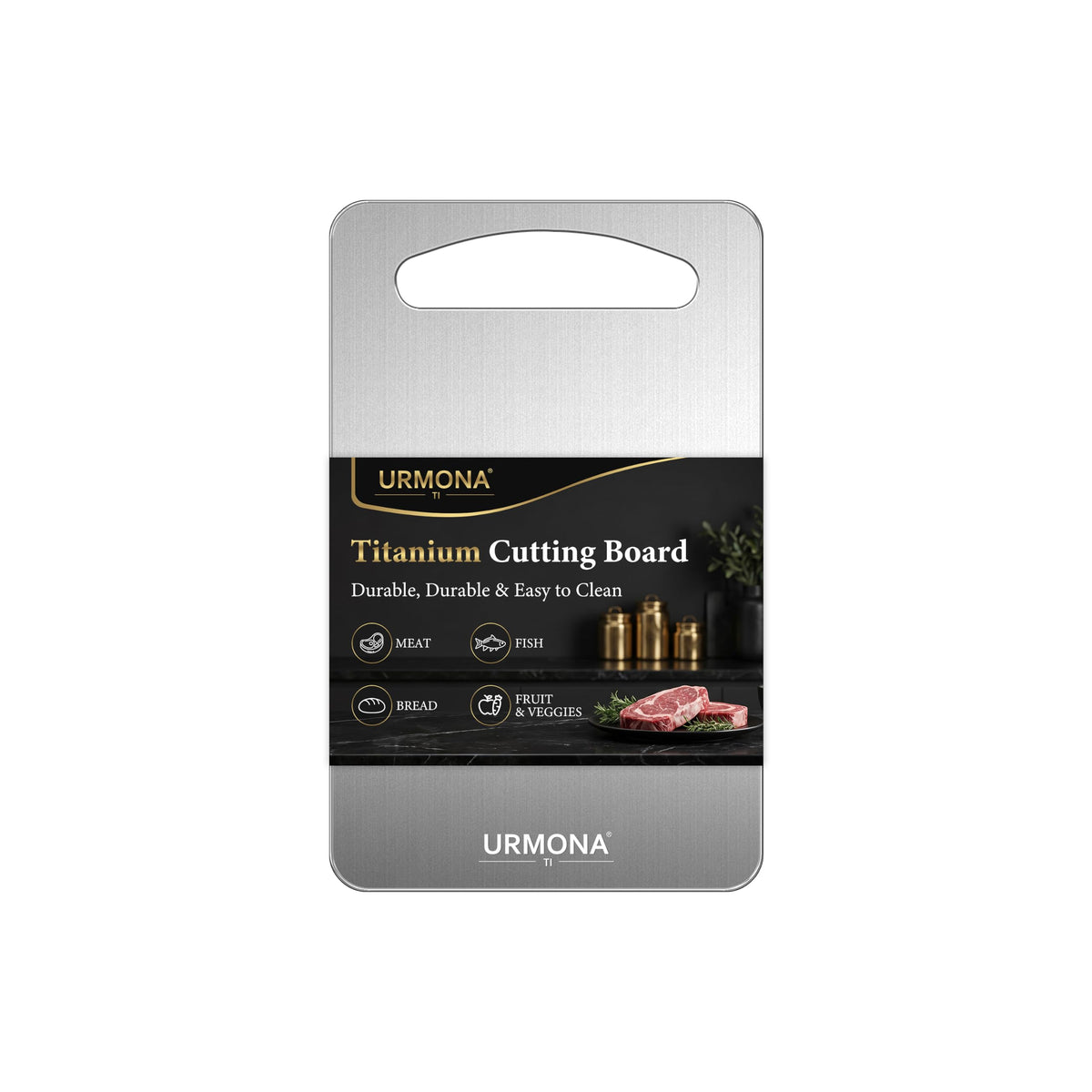 URMONA 3 PCS 304 Stainless Steel Cutting Board Set for Kitchen