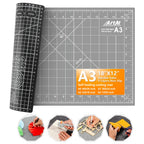 ArtAt Self Healing Cutting Mat: 12inch x 18inch Double Sided 5-Ply Fabric Cutting Mat for Sewing, Quilting & Arts & Crafts - Gridded Rotary Cutting Board Mat in Green/Black.