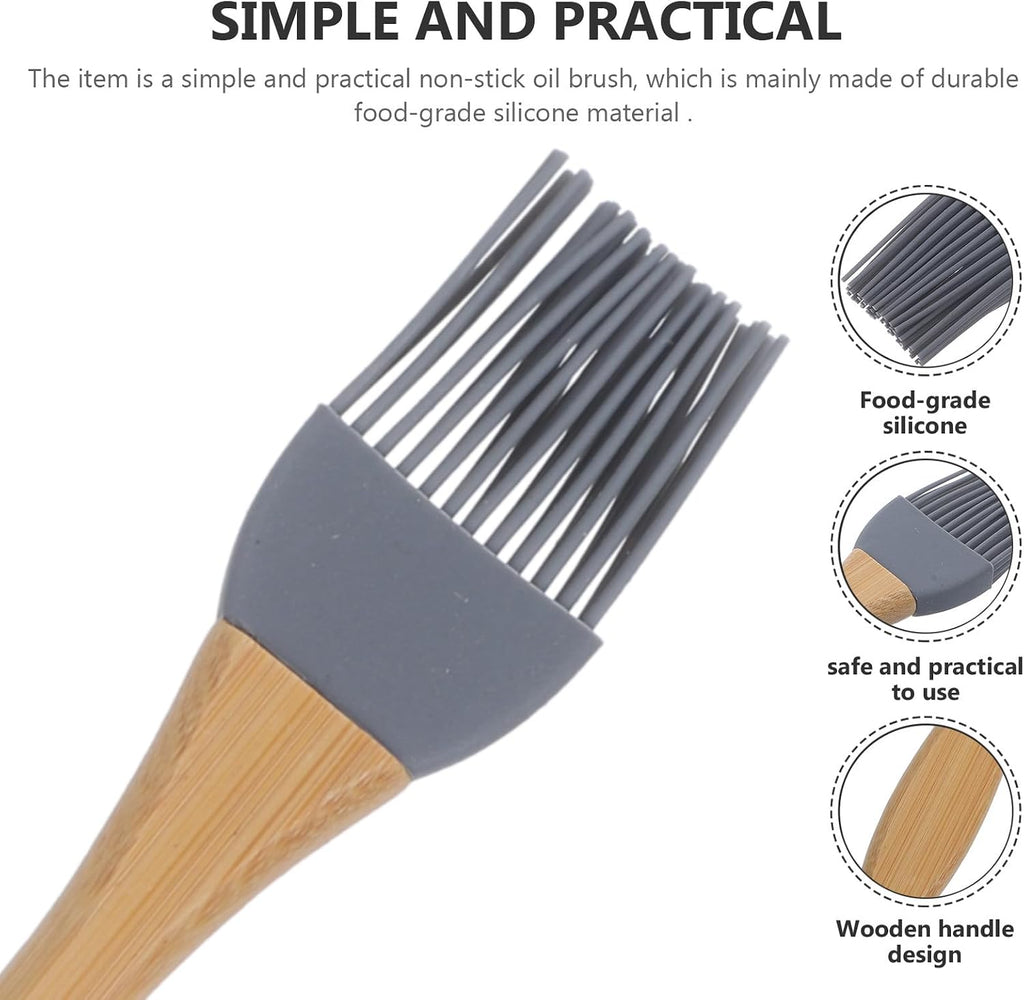 Food Grade Silicone Oil Brush with Wooden Handle Barbecue