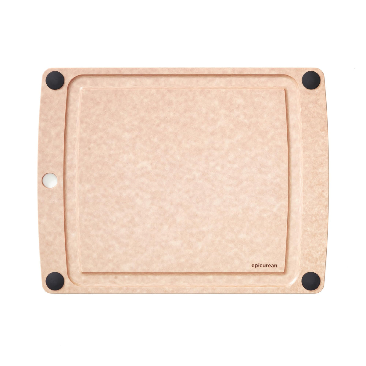 Epicurean All-In-One Cutting Board with Non-Slip Feet and Juice Groove, 10" × 7", Natural/Black