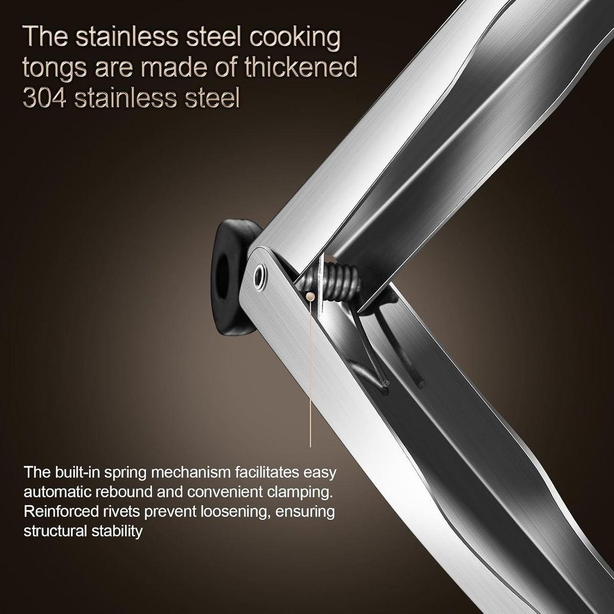 12-inch Locking Stainless Steel Kitchen Tongs