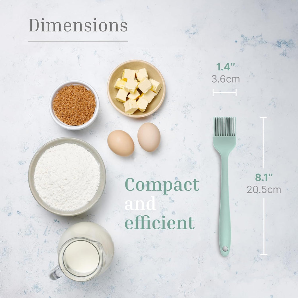 JS Gourmet Silicone Small Basting and Pastry Brush - Pastel Green - 2-Pack