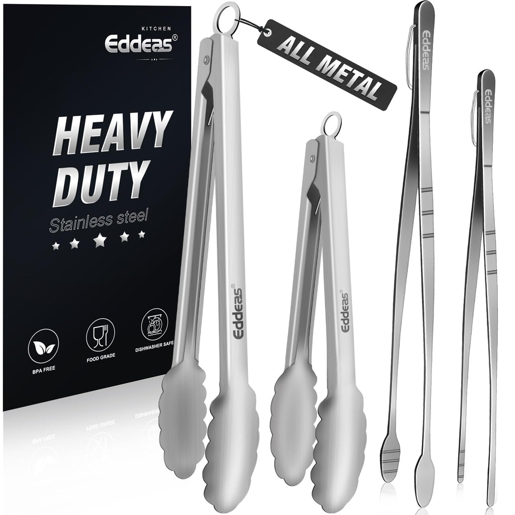 Metal Tongs For Cooking Up To 600°F Kitchen Tongs 2PCS - 9", 12 inch
