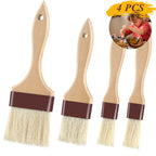 Pastry Brushes for Baking Basting Brush with Boar Bristles and Beech Hardwood Handles Culinary Oil Brush for Barbecue Butter Grill BBQ Sauce Baster Marinade Kitchen Food Cooking Brushes (1/1.5")