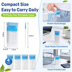 DanTicy Dual-Ended Interdental Picks for Braces, 4 Travel Cases, 280 Count