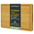 Keechee Bamboo Cutting Board, Durable Wood Cutting Boards for Kitchen with Deep Juice Grooves & Built-in Handles, Ideal Charcuterie & Chopping for Meat, Vegetables and Fruits Kitchen Gifts for Men