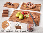 Fibogollo Set of 3 Bamboo Kitchen Cutting Boards with Juice Groove
