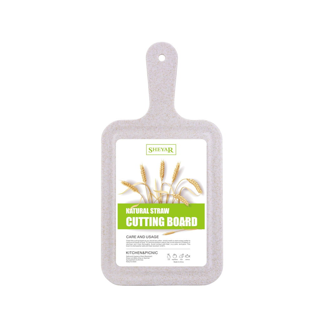 Cutting Board for Kitchen, Wheat Straw Fiber Cutting Board, Dish Washer Safe, w/Juice Grooves for Meat, Veggies, Easy Grip Handle, Non-slip Surface Eco-friendly Serveware Accessories （10‘x6.3’）