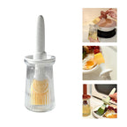 Oil Dispenser with Brush - Glass Olive Oil Dispenser for Kitchen, 3 IN 1 Oil Dispenser Bottle with Silicone Basting Brush for Cooking Vinegar Sauce BBQ Grill Frying (Green)