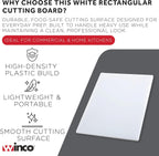 Winco Cutting Board, 18 by 24 by 1/2-Inch, White, 18" x 24"