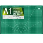 ArtAt Self Healing Cutting Mat: 12inch x 18inch Double Sided 5-Ply Fabric Cutting Mat for Sewing, Quilting & Arts & Crafts - Gridded Rotary Cutting Board Mat in Green/Black.