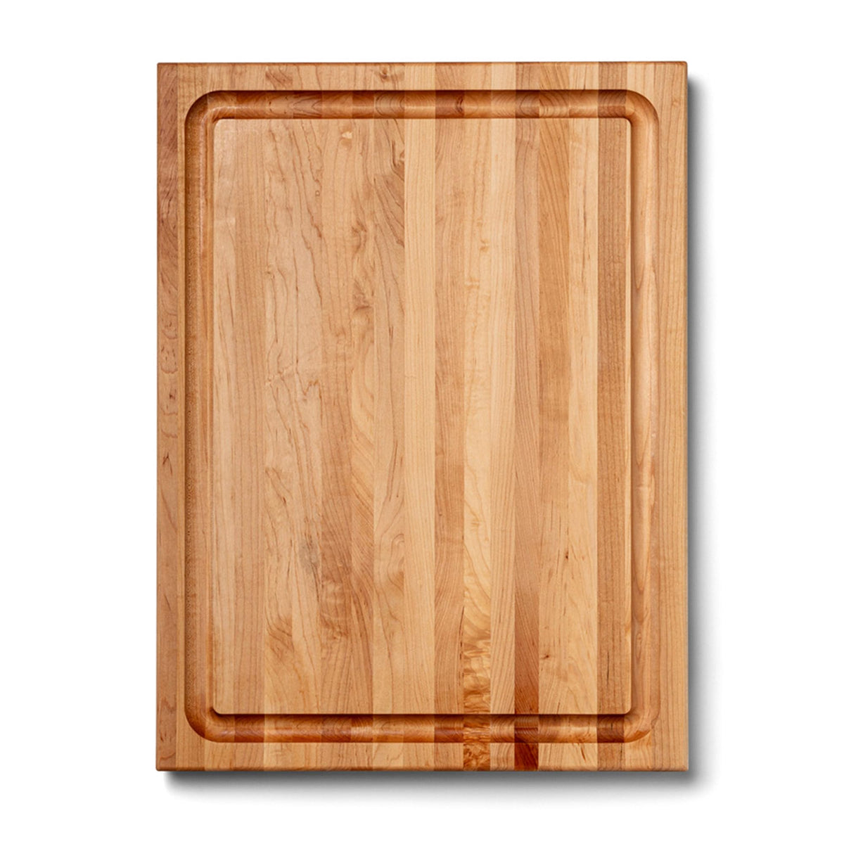 John Boos CB Series Rectangular Wooden Maple Cutting Board 20”x14” – 1.5” Thick, 12-lb Reversible Butcher Block with Rounded Edges, Juice Groove, Edge-Grain & Finger Grips – Made in the USA