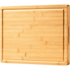 Bamboo Cutting Board for Kitchen, 18" Large Wood Charcuterie Cheese Board, Wooden Chopping Block with Side Handles and Juice Grooves