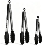 Tongs for Cooking, Stainless Steel Kitchen Tongs with Silicone Tips