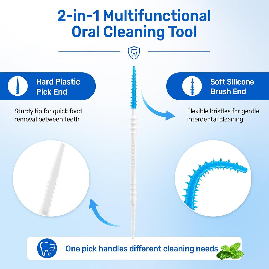 DanTicy Dual-Ended Interdental Picks for Braces, 4 Travel Cases, 280 Count