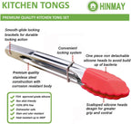 HINMAY Small Tongs with Silicone Tips 7-Inch Mini Serving Tongs, Set of 6