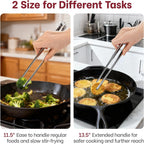 Precise Serrated Non-Slip Tips Cooking Tongs 2 Set (11.5" & 13.5")
