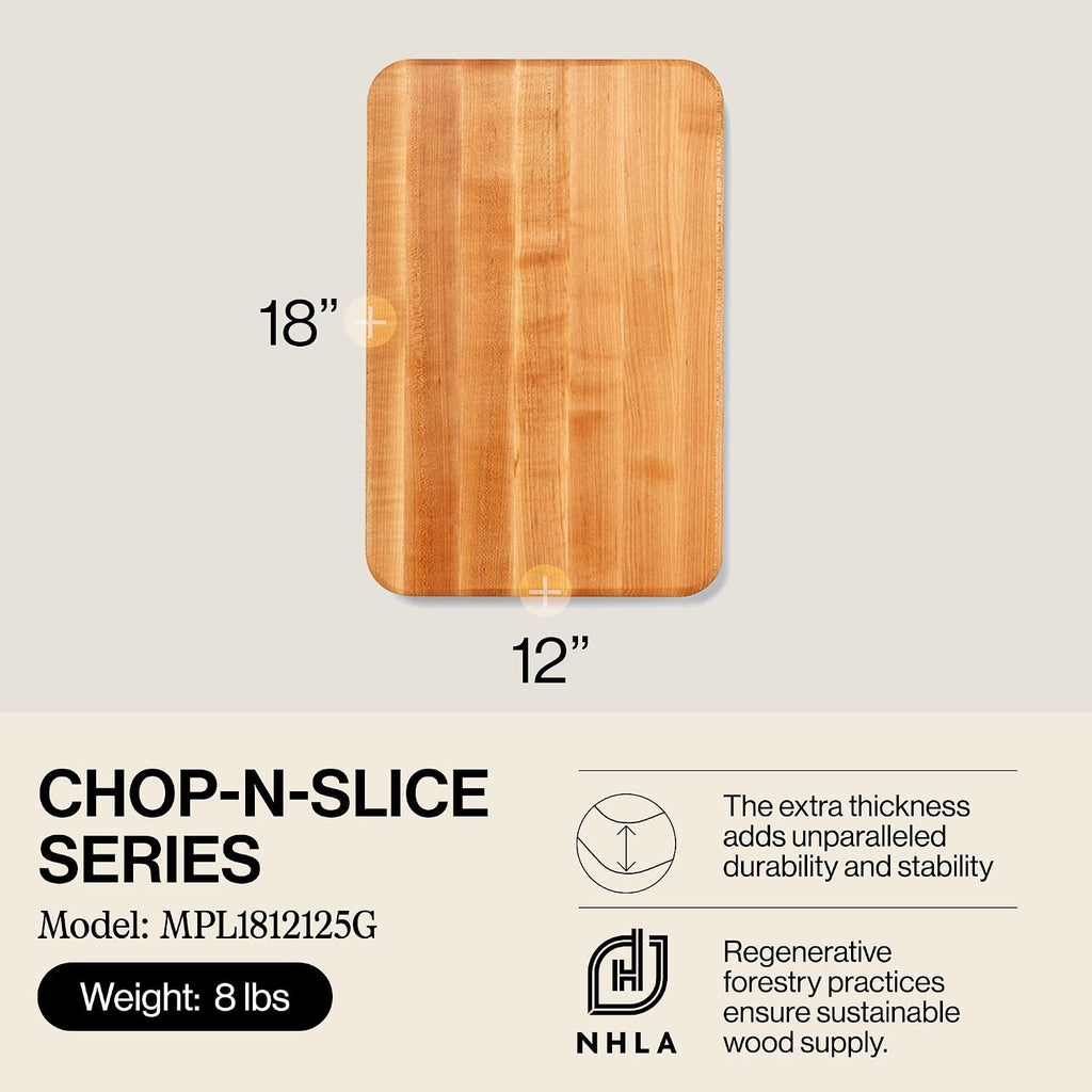 John Boos Chop-N-Slice Series Rectangular Wooden Maple Cutting Board