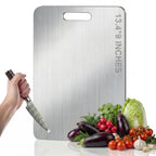 Titanium Cutting Board - 100% Pure Titanium Cutting Boards, Food-Grade, Non-Slip Surface, Dishwasher Safe, for Elegant Serving Tray for Kitchen, Charcuterie, Meat, Vegetables, Easy Clean, 13.4"x9"