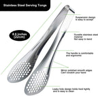 MSY BIGSUNNY 9 inch Buffet Tongs, Set of 2 Stainless Steel Food Serving Tongs