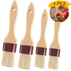 Pastry Brushes for Baking Basting Brush with Boar Bristles and Beech Hardwood Handles Culinary Oil Brush for Barbecue Butter Grill BBQ Sauce Baster Marinade Kitchen Food Cooking Brushes (1/1.5")