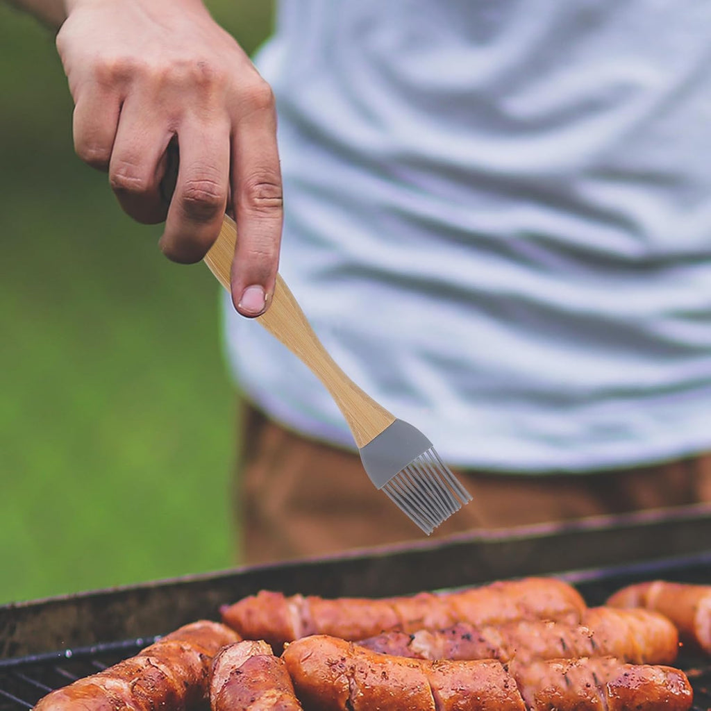 Food Grade Silicone Oil Brush with Wooden Handle Barbecue