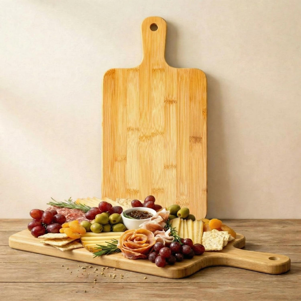 Nuenen 10 Pcs Wood Cutting Board with Handle 15.7 x 7.8 Inch Acacia Wooden Serving Kitchen Chopping Boards for Pizza, Bread, Cheese, Charcuterie, Fruit, Vegetables(Acacia)