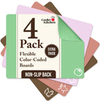 Flexible Plastic Cutting Board Mats for Kitchen, Set of 6 Thick Large 15x12
