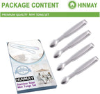 HINMAY 5" Mini Serving Tongs Tiny Stainless Steel Small Tongs, Set of 4