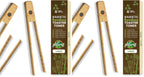 Toaster Tongs With Magnet | Kitchen Utensils For Cooking and Holding Toast Bacon Muffin Bagel Bread | 8 Inch Long Natural Non Toxic Bamboo