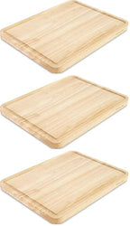 KitchenAid Classic Rubberwood Cutting Board with Perimeter Trench, Reversible Chopping Board, 8-inch x 10-Inch, Natural