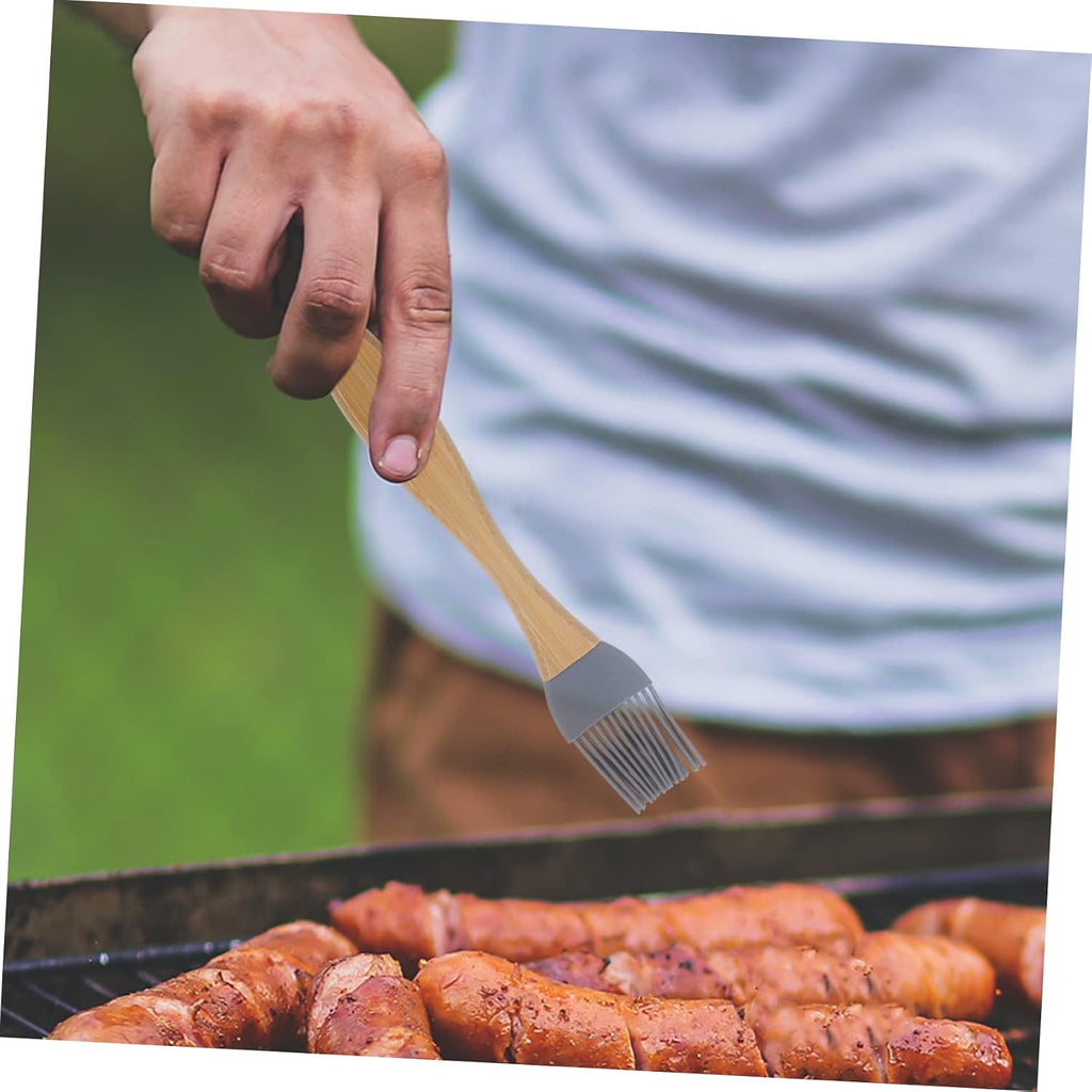 Food Grade Silicone Oil Brush with Wood Handle Barbecue