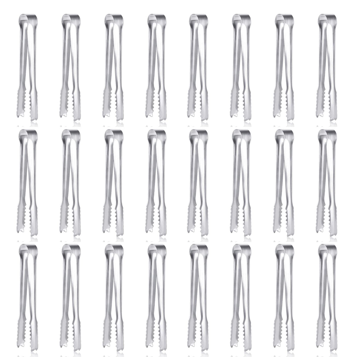 12 Pack Premium Small Serving Tongs, Dmoera Mini Stainless Steel Appetizer Tongs, 5Inch,5.2Inch(12.7cm)