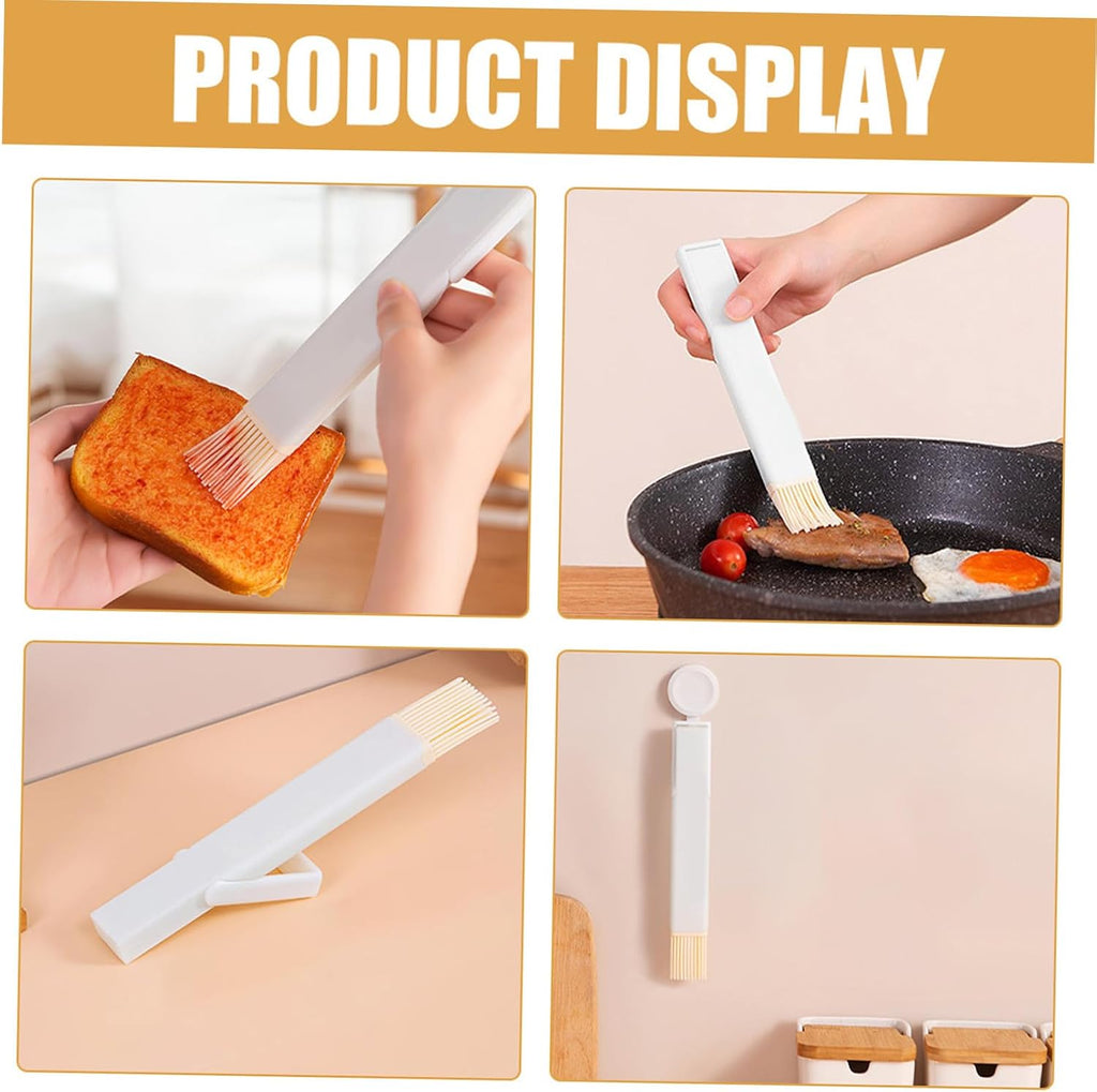 Food-grade Silicone Barbecue Brush for Bbq Grilling and Baking, Heat Resistant Pastry Basting Brush with Soft Bristles, Beige Silicone Kitchen Utensil for Sauce and Oil Application