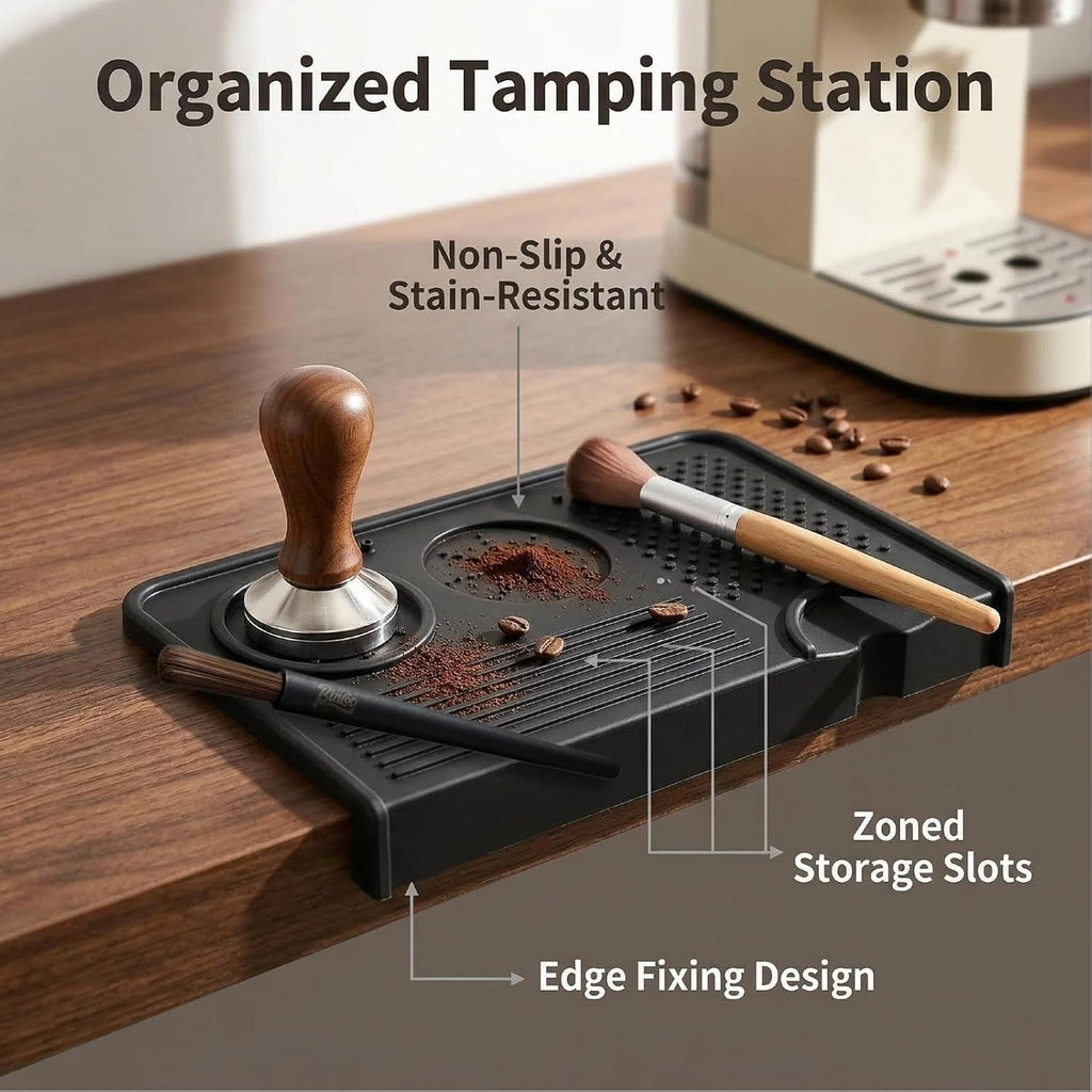 Espresso Tamping Mat And Coffee Brush,Food Grade Silicone Mat