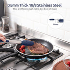U-Taste Kitchen Tongs for Cooking, 600ºF Heat-Resistant, 3Pcs/Midnight Blue