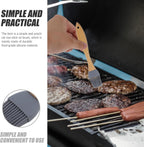 Food Grade Silicone Oil Brush with Wooden Handle Barbecue
