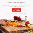 Teakhaus Edge-Grain Teak Wood Carving Board with Juice Groove, Extra Large