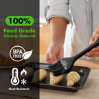 HOTEC 600℉ Heat Resistant Silicone Basting &Pastry Brushes, Black 2