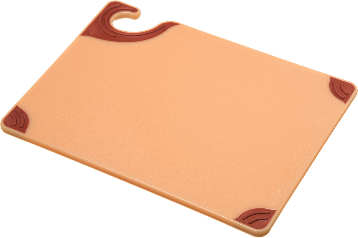 San Jamar Saf-T-Grip Plastic Cutting Board with Safety Hook, 9" x 12" x 0.375", Green