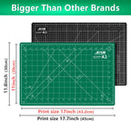 ArtAt Self Healing Cutting Mat: 12inch x 18inch Double Sided 5-Ply Fabric Cutting Mat for Sewing, Quilting & Arts & Crafts - Gridded Rotary Cutting Board Mat in Green/Black.