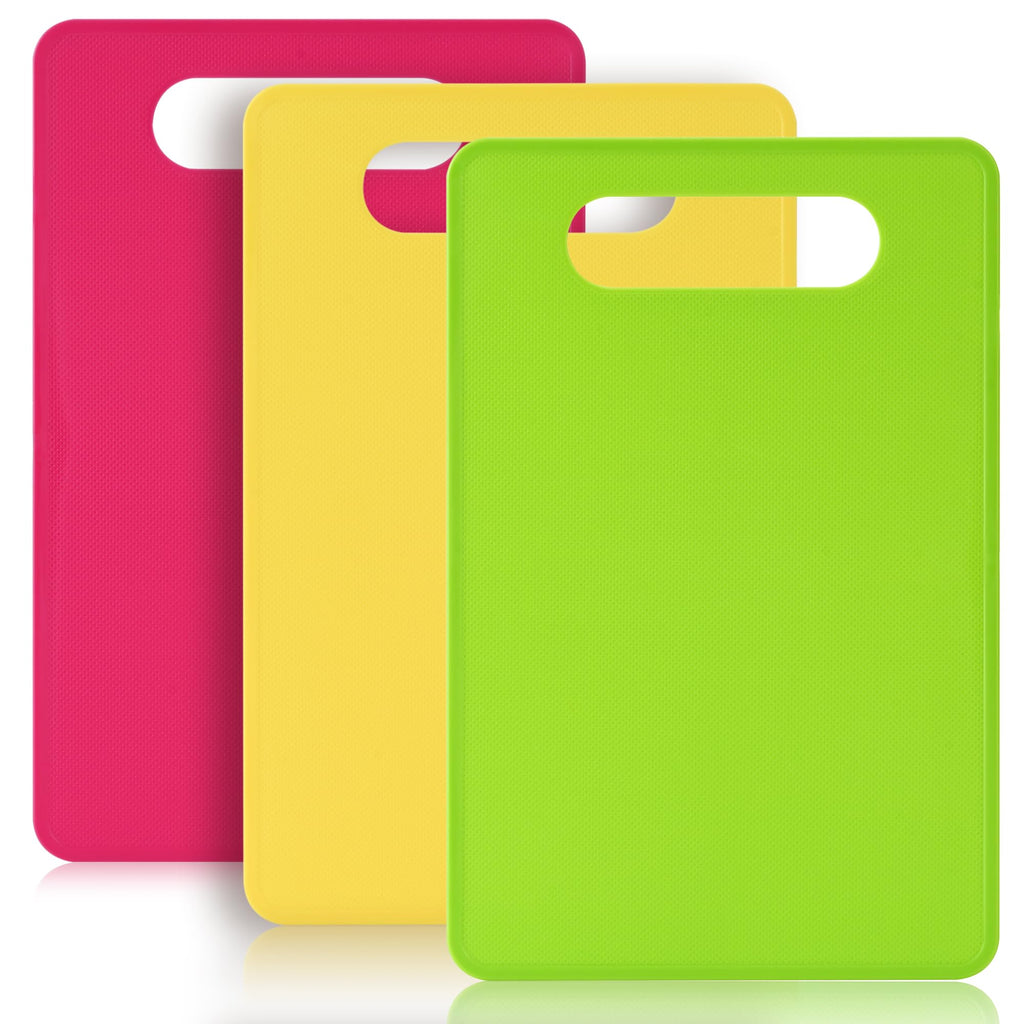 Luckyiren Plastic Cutting Board Set, 3 Pack Small Boards, Dishwasher Safe