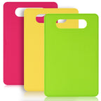 Luckyiren Plastic Cutting Board Set, 3 Pack Small Boards, Dishwasher Safe